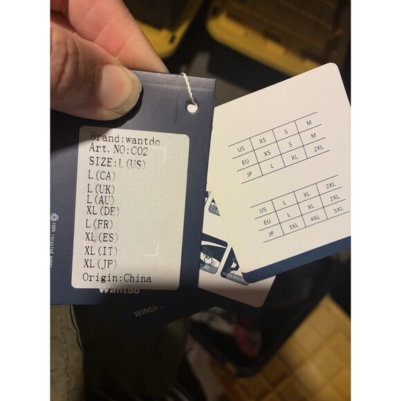 Wantdo Olive Green Hooded Parka Jacket Windbreaker NWT Size L - Picture 7 of 8